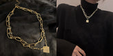 Light luxury European and American metal double necklace -X423G
